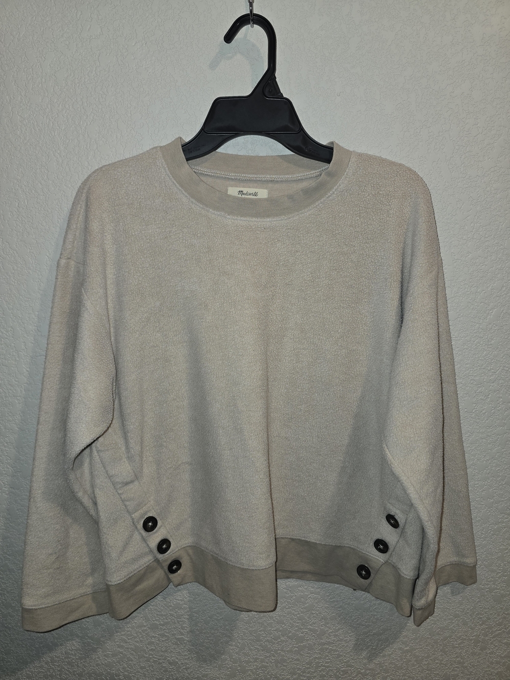Madewell Side-Button Fleece Sweatshirt - Women's Size Small